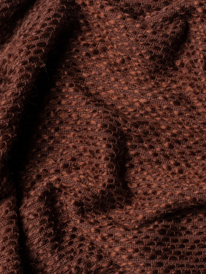 Chestnut Woven Fringed Throw