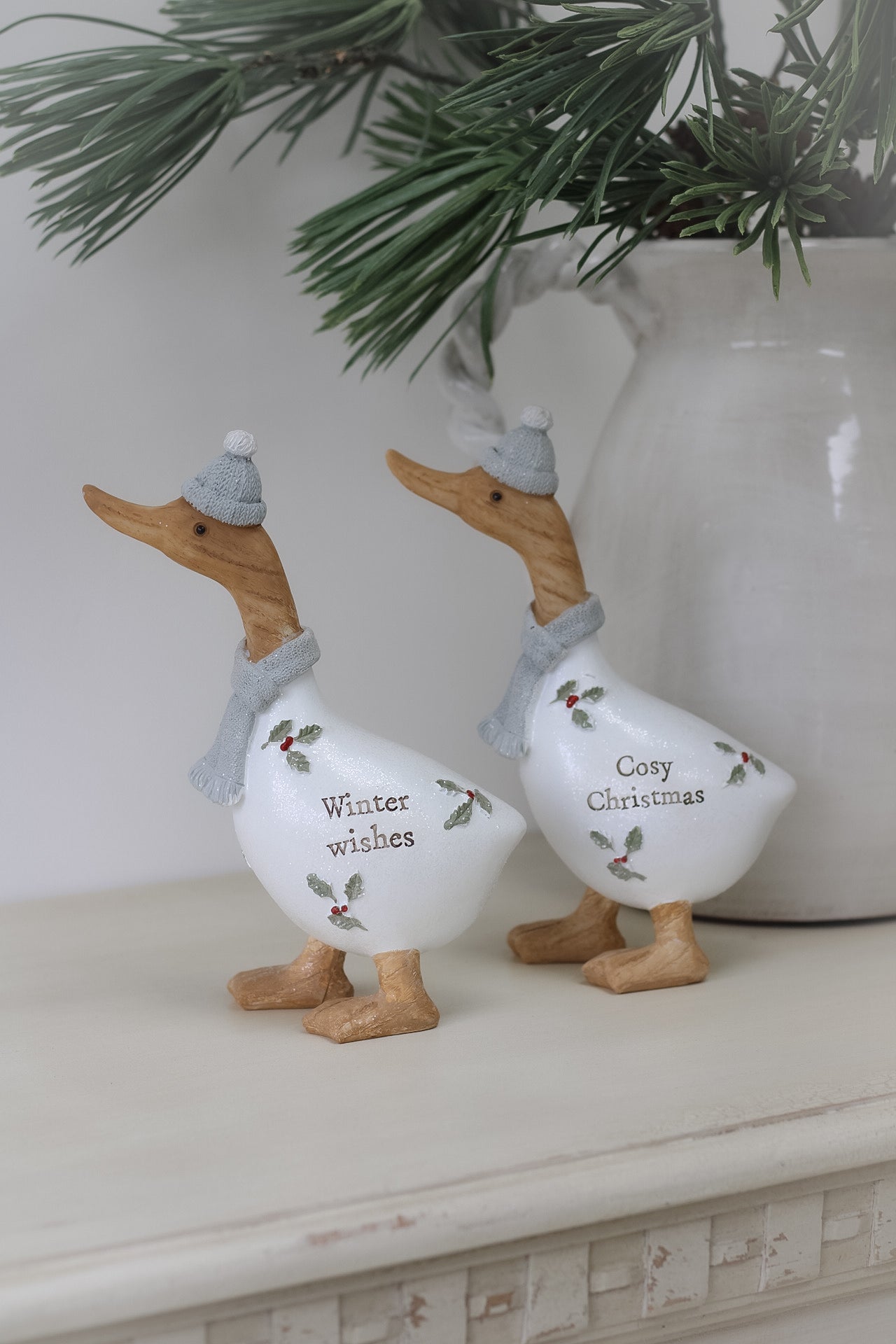 Christmas Resin Duck Ivy Grey Interiors