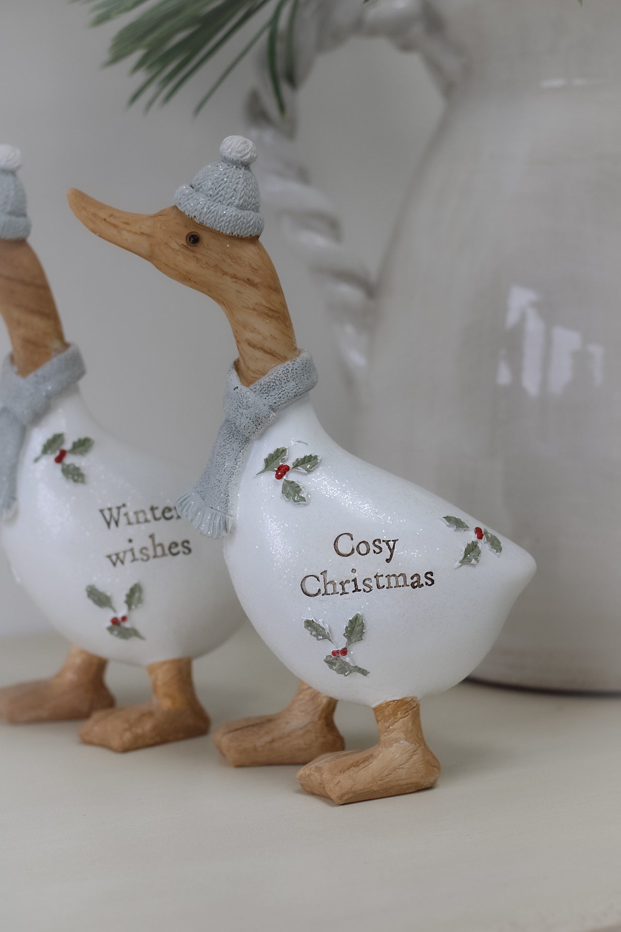 cosy christmas resin duck for festive home decor