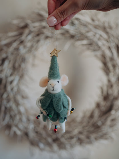 Christmas Tree Decorating Felt Mouse Tree Hanger