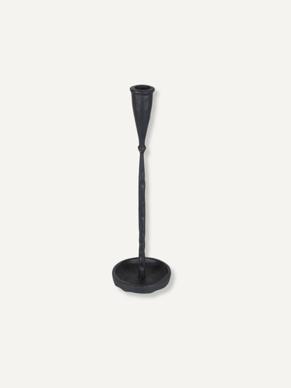 Pair of Onyx Metal Candlesticks