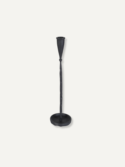 Pair of Onyx Metal Candlesticks