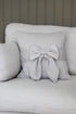 Cream Velvet Tiedup Bow Cushion for home decor