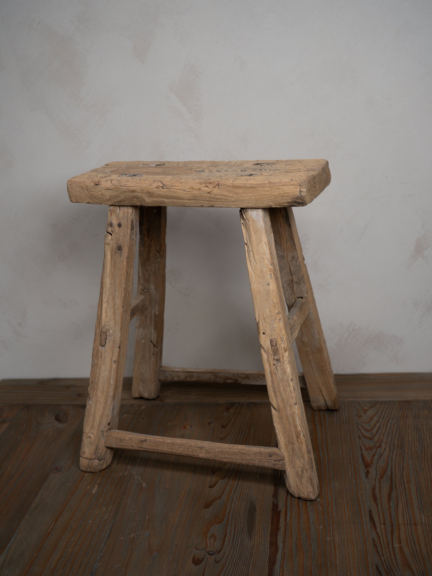 Tall Reclaimed Wooden Milking Stool - Style I