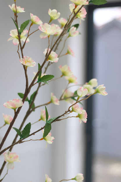 Faux Pale Pink Apple Blossom Stem