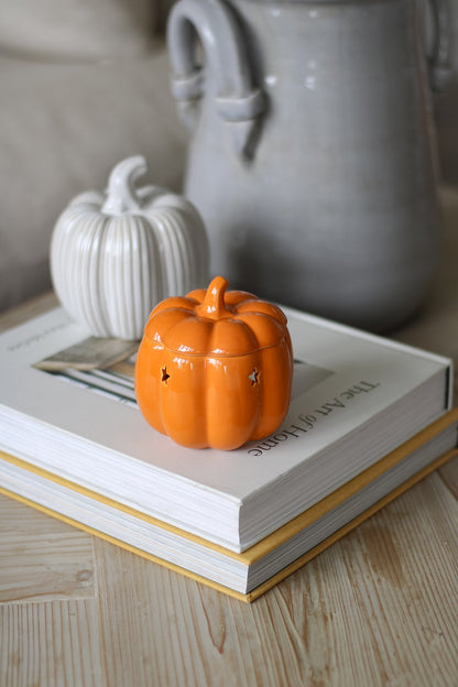 Orange Ceramic Autumn Star Pumpkin Wax Burner