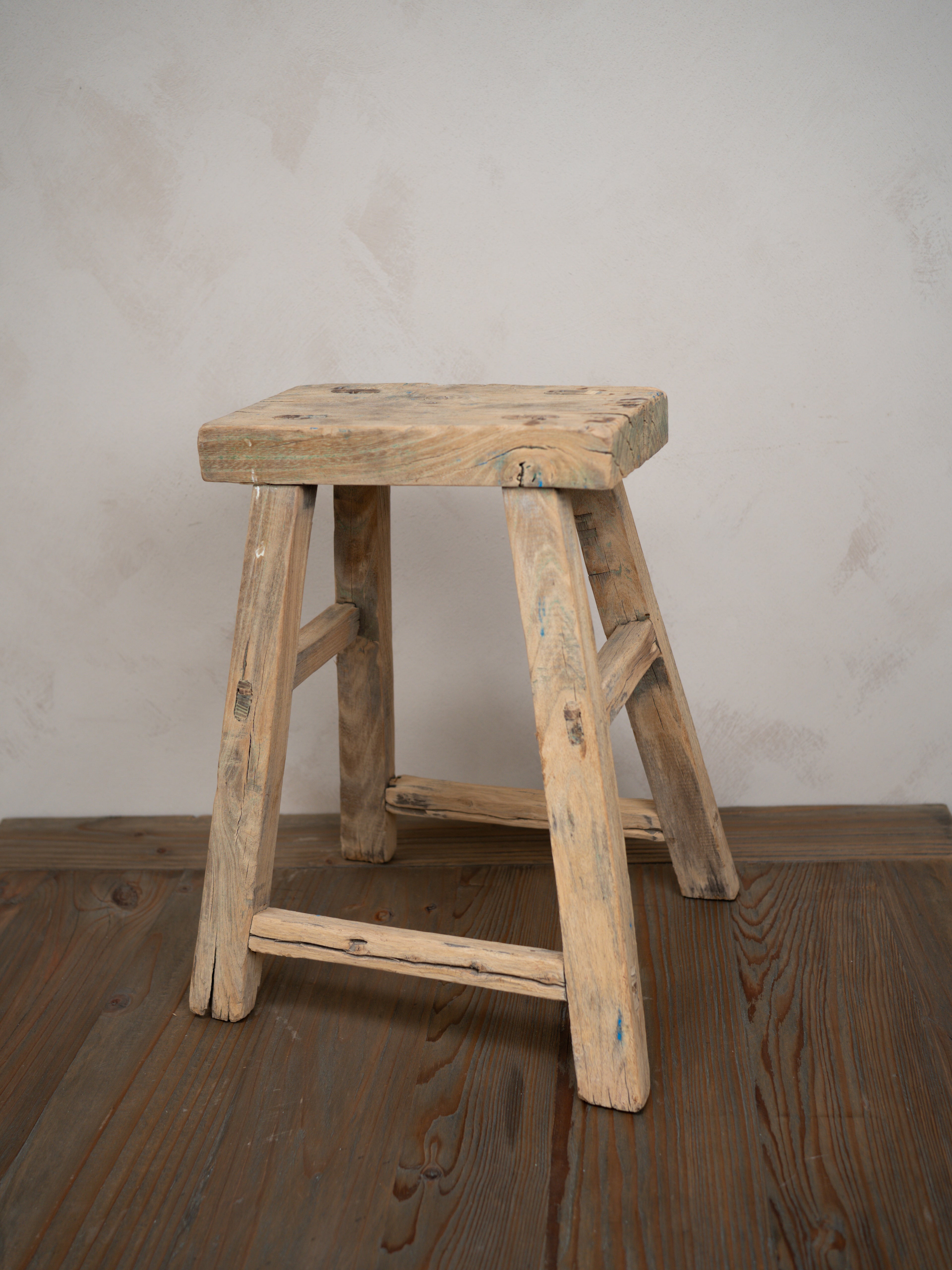 Tall Reclaimed Wooden Milking Stool - Style A