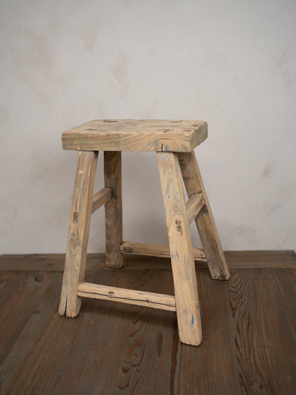 Tall Reclaimed Wooden Milking Stool - Style A