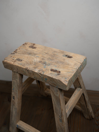Tall Reclaimed Wooden Milking Stool - Style A