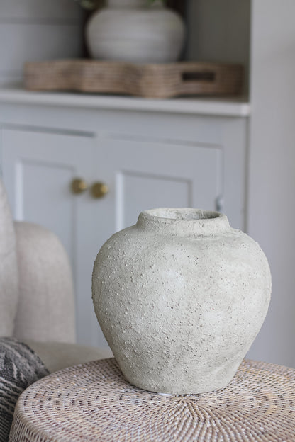 textured stone vase for home decor
