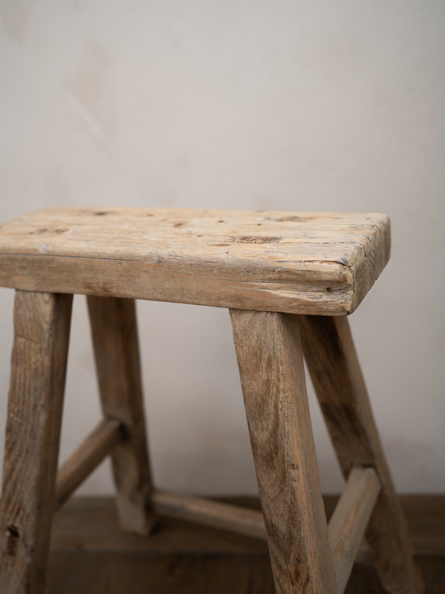 Tall Reclaimed Wooden Milking Stool - Style H