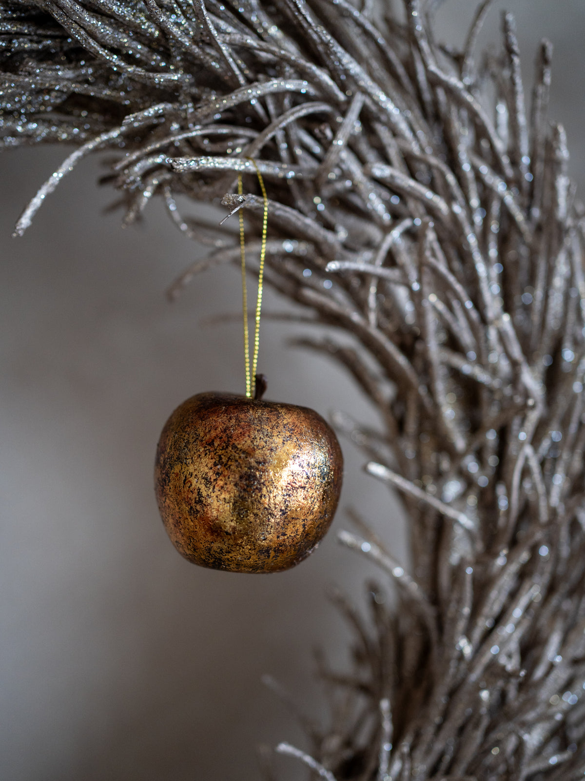 Golden Dappled Apple Christmas Tree Decoration