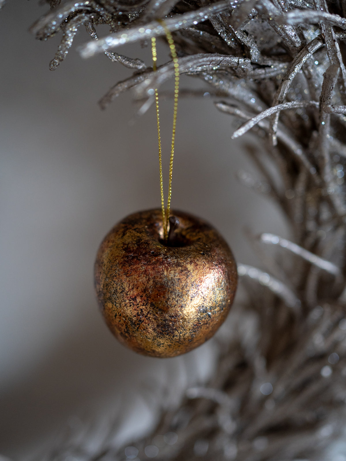 Golden Dappled Apple Christmas Tree Decoration