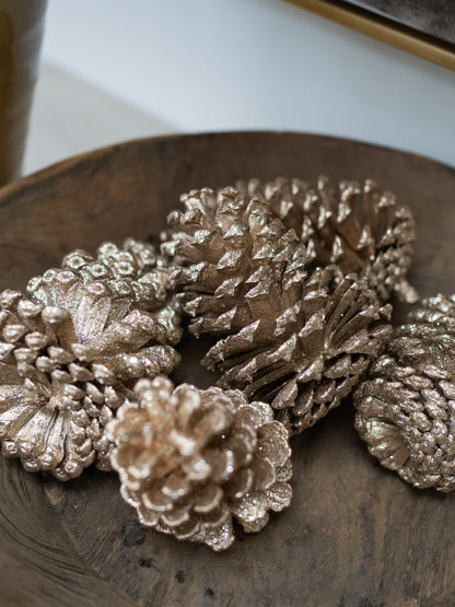 Bag of Golden Champagne Pinecones
