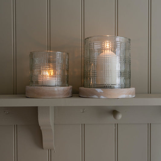 Gingham Hurricane Lantern