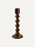 Dark Wood Mango Wood Candlestick
