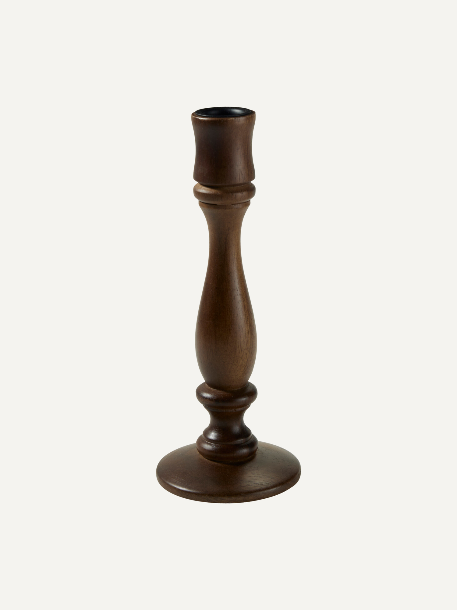 Dark Wood Mango Wood Candlestick