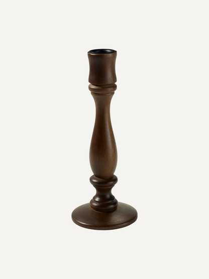 Dark Wood Mango Wood Candlestick