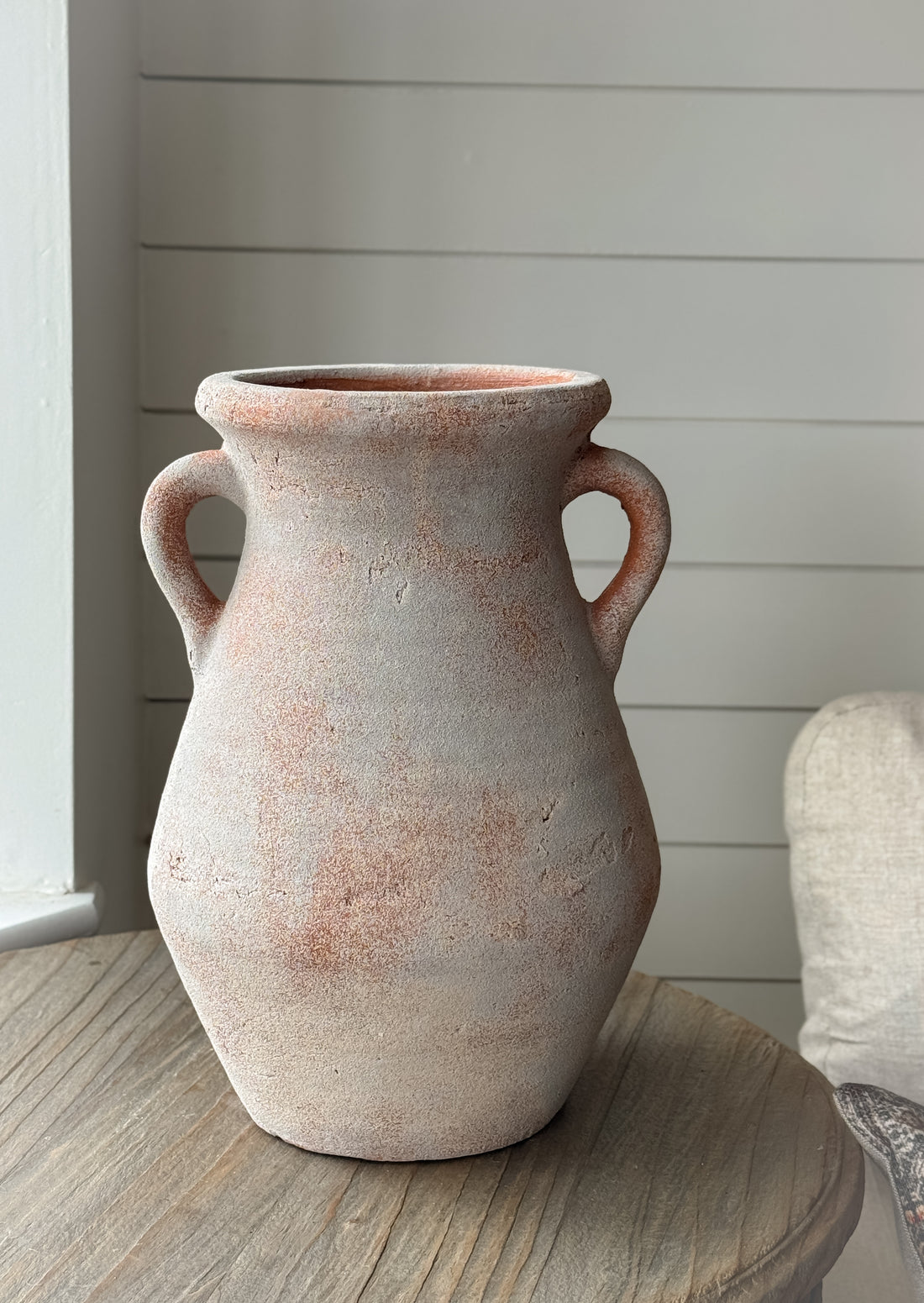 Distressed Terracotta Vase with Handles