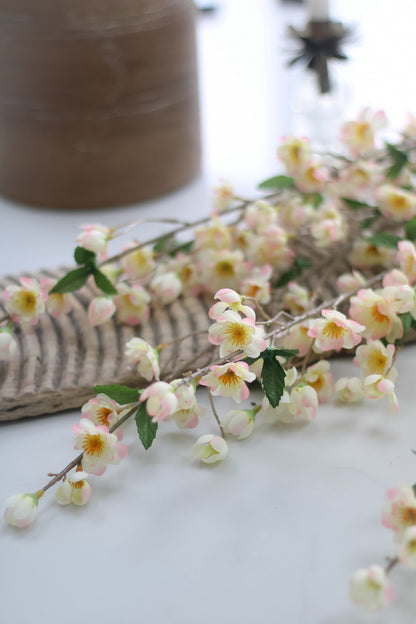 Faux Pale Pink Apple Blossom Stem
