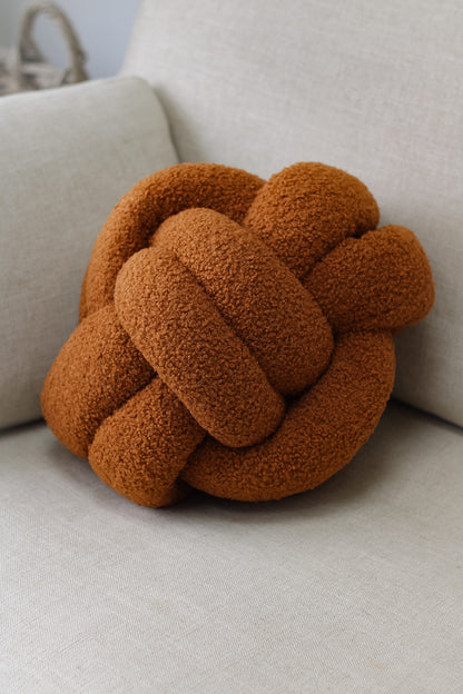 Ginger Boucle Knot Cushion