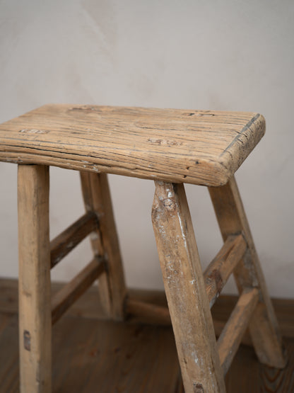 Tall Reclaimed Wooden Milking Stool - Style D