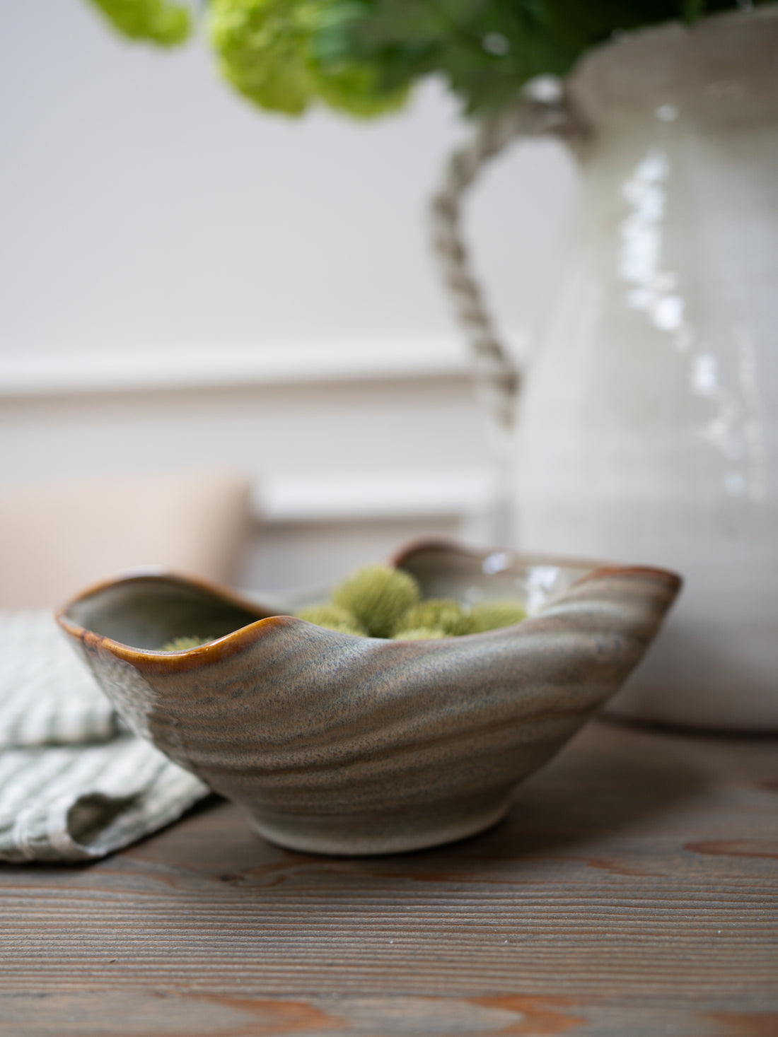 Beige Melted Effect Decorative Bowl
