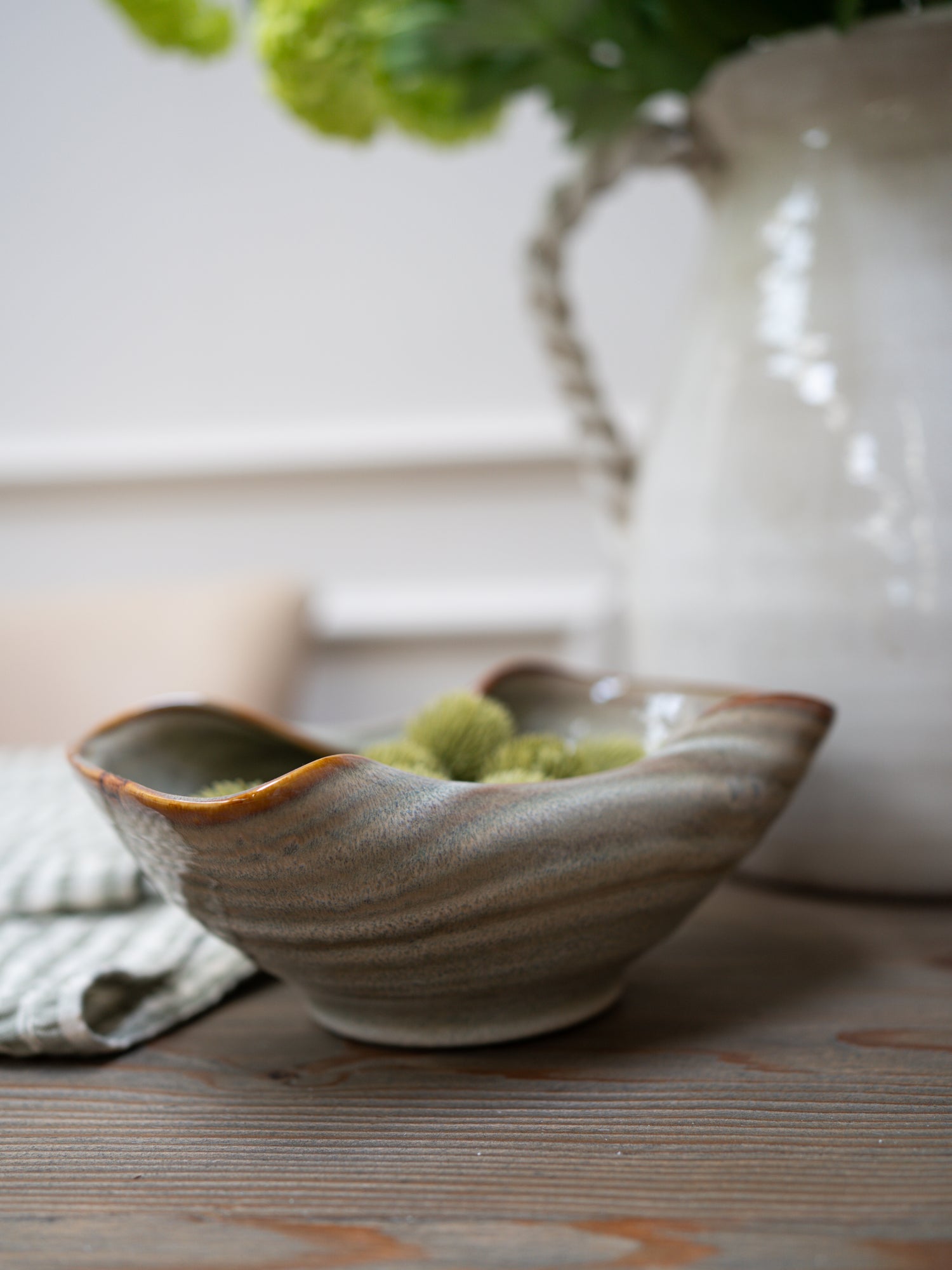 Beige Melted Effect Decorative Bowl
