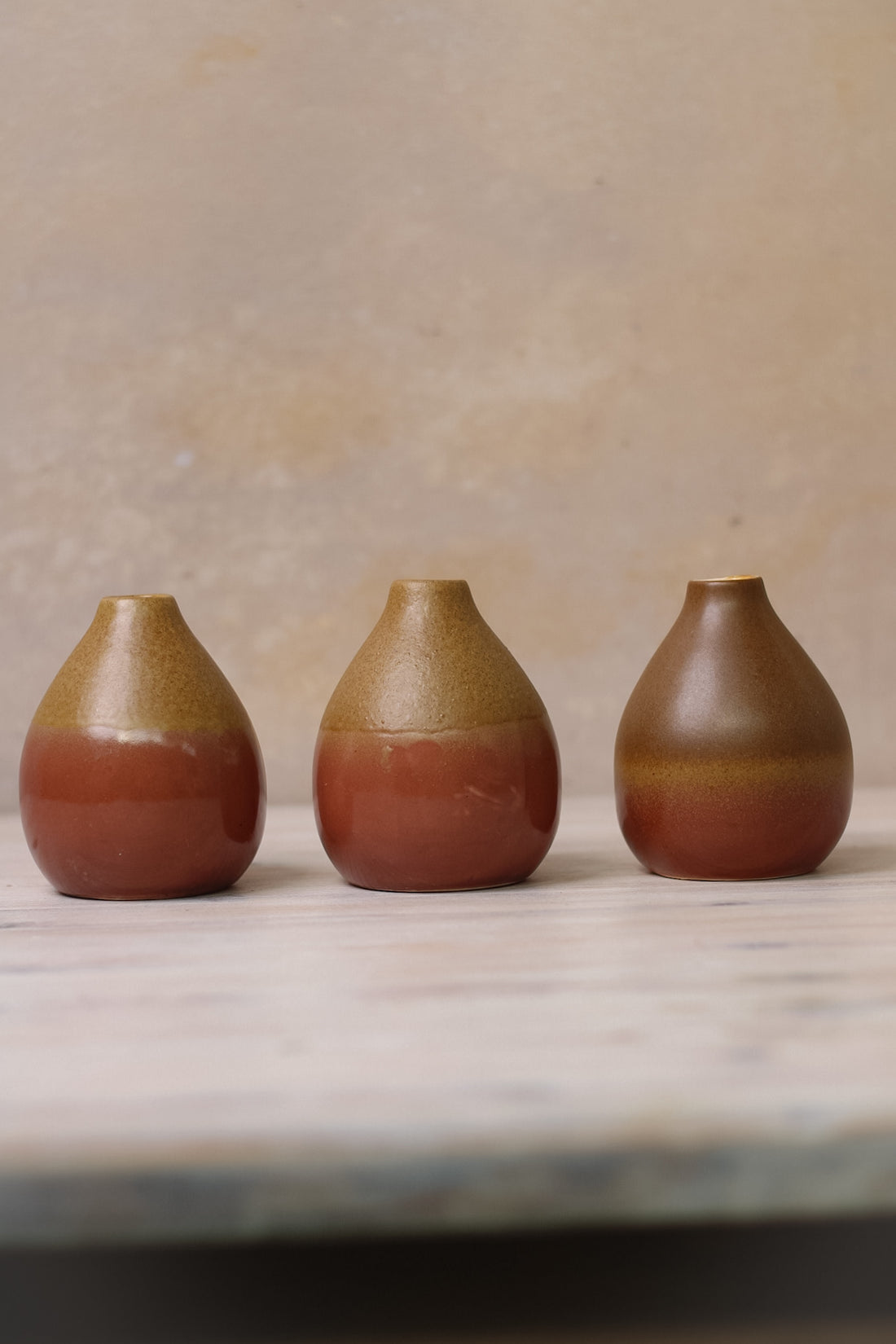 Skomer Ochre Bud Vases | Set of 3