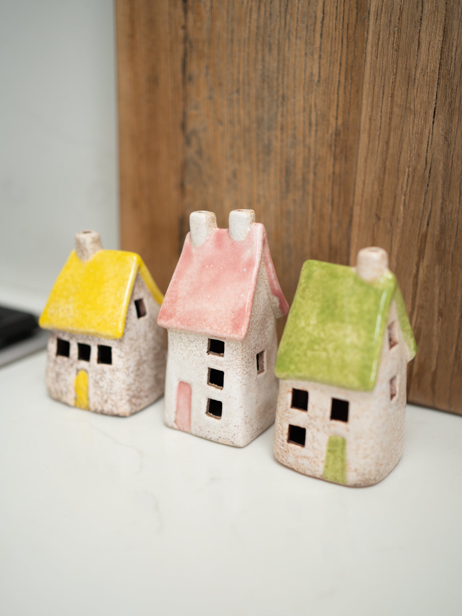 Stoneware Pastel Houses | Set of 3