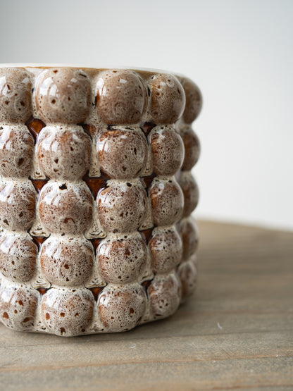 Beige Bobble Reactive Glazed Plant Pot
