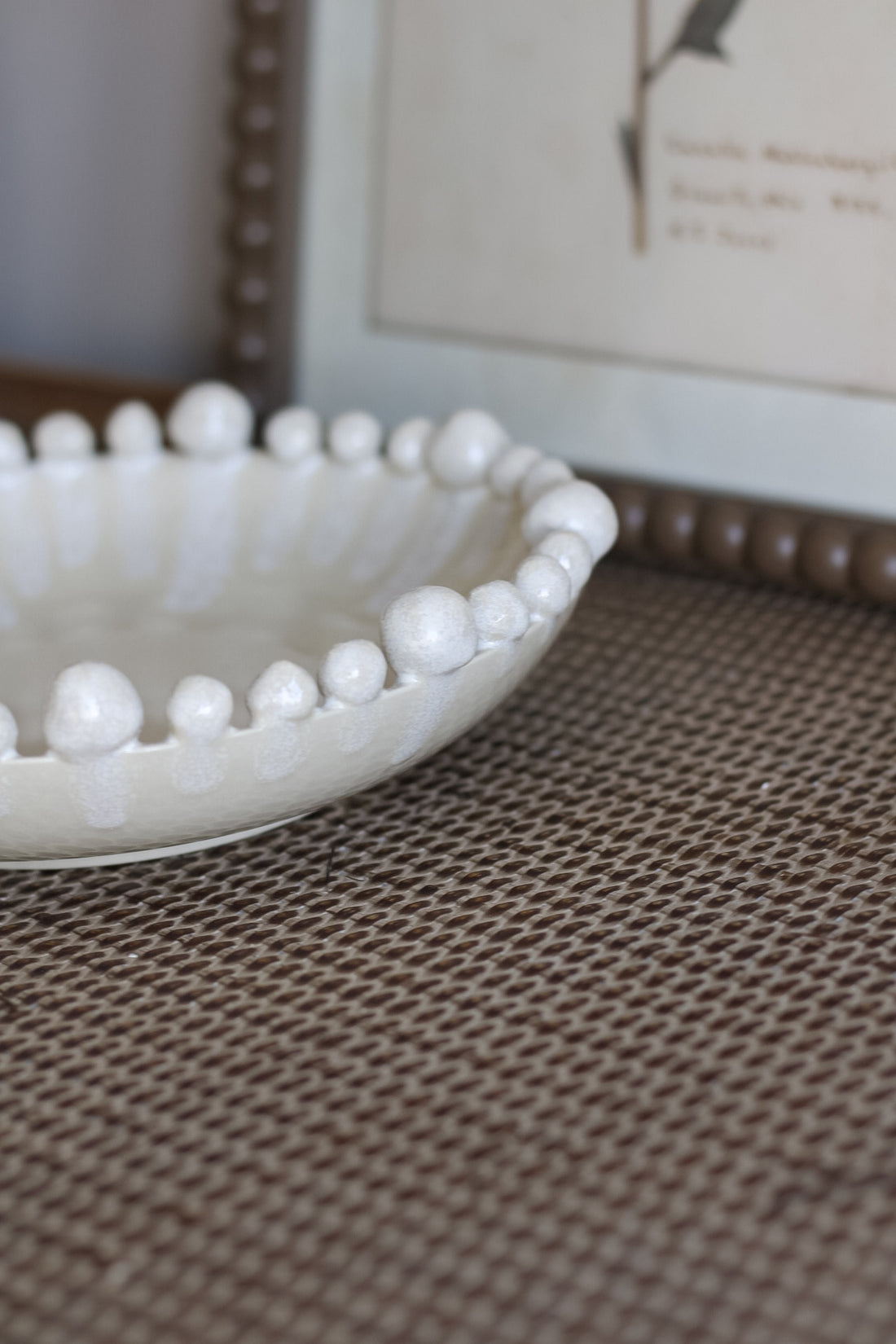 Cream Ceramic Dripping Effect Bobble Bowl