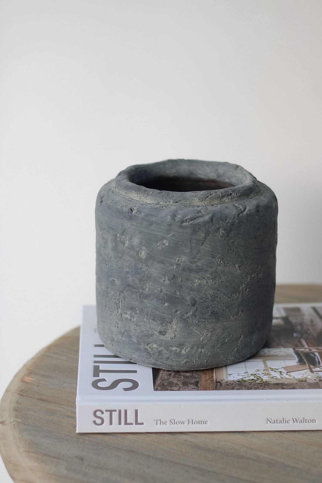 rustic cement vase for home decor