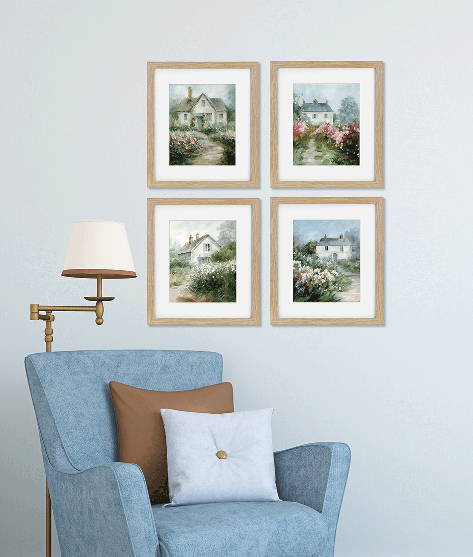 English Idyllic Cottage framed wall art