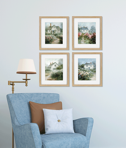English Idyllic Cottage framed wall art