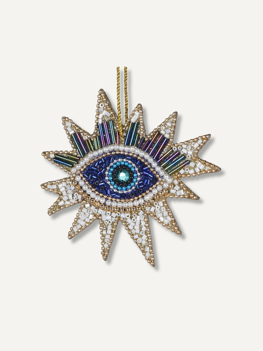 Evil Eye Beaded Embroidered Christmas Tree Decoration