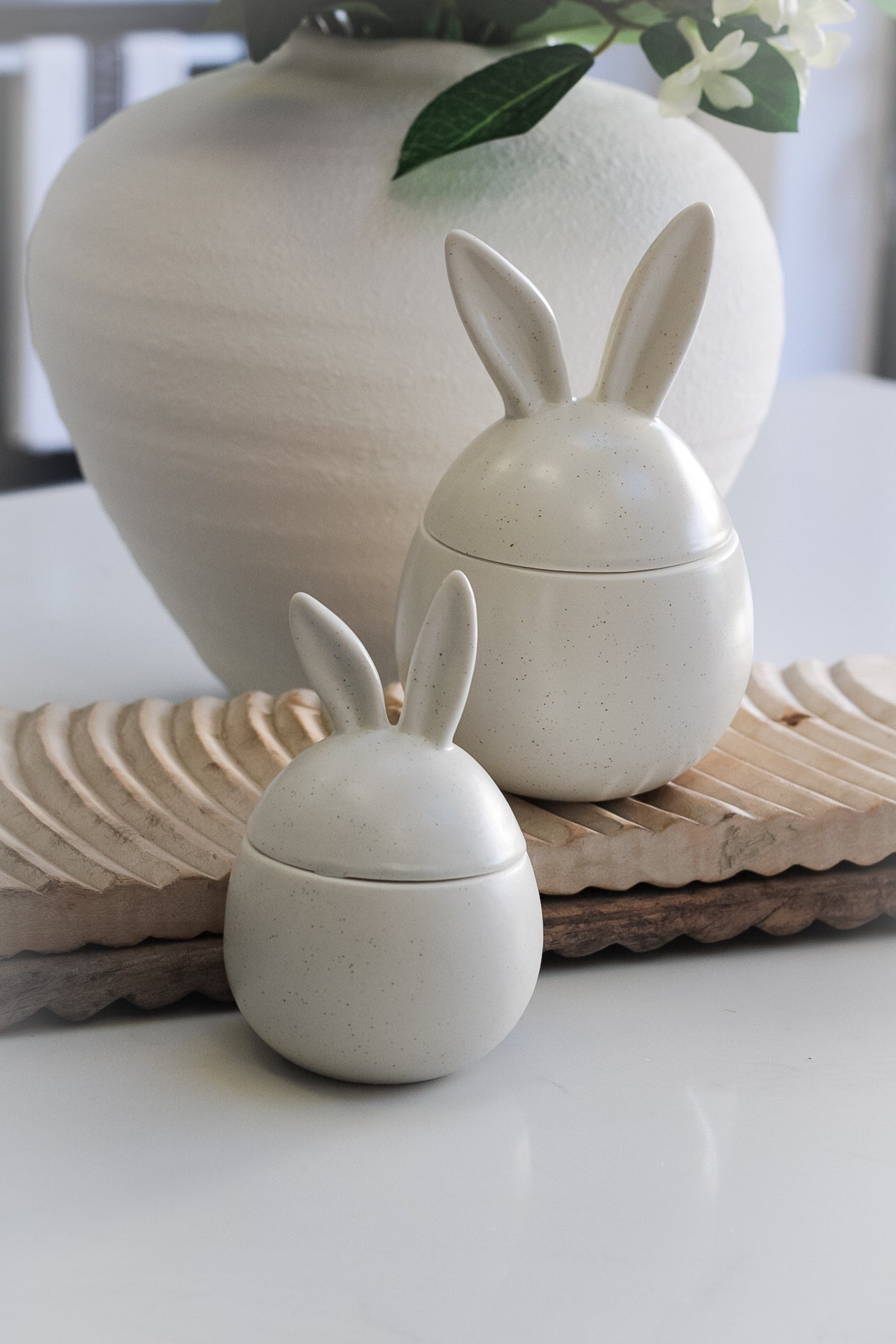 Speckled Ceramic Bunny Ears Pot