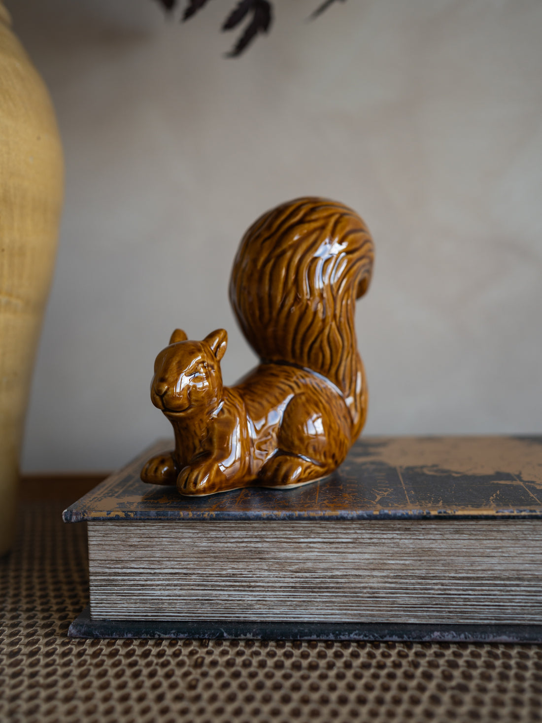 Brown Ceramic Squirrel Ornament