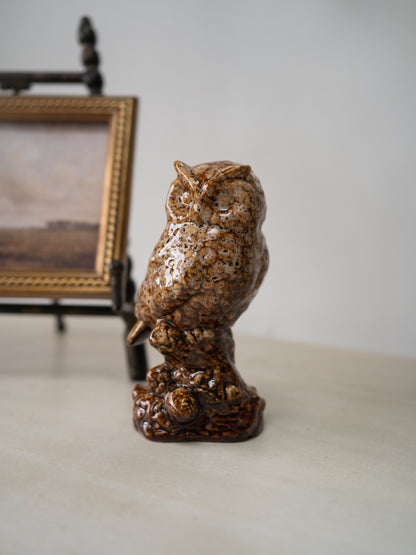 Ceramic Perched Wise Owl Decoration