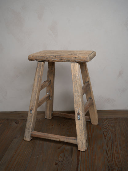 Tall Reclaimed Wooden Milking Stool - Style D