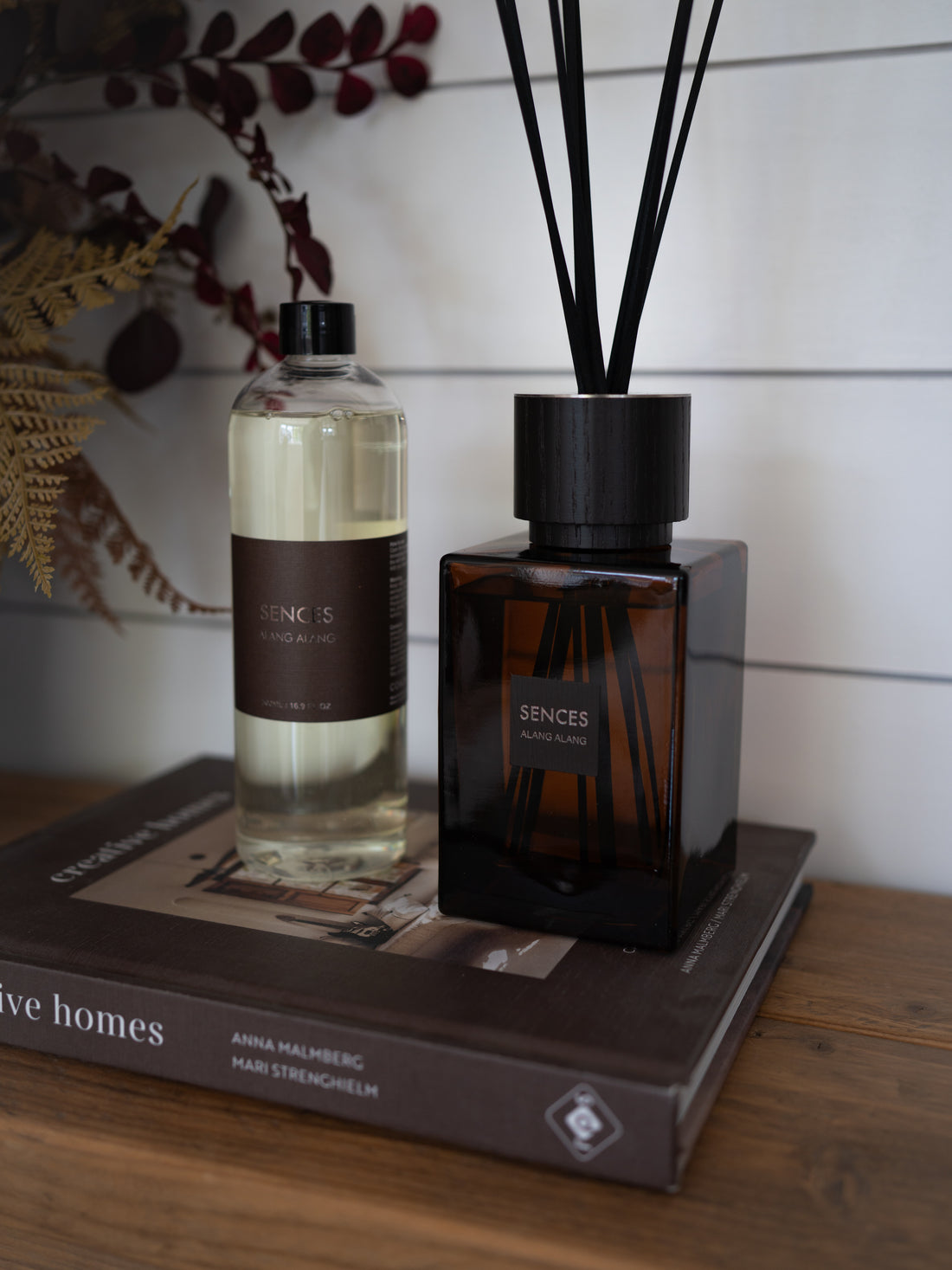 Large Amber Sences Reed Diffuser and Refill Bottle Bundle