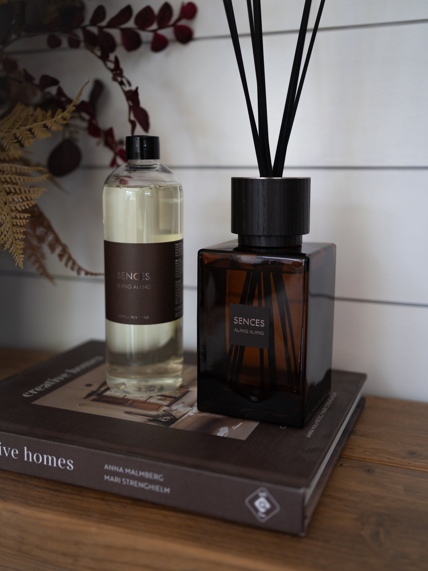 Large Amber Sences Reed Diffuser and Refill Bottle Bundle