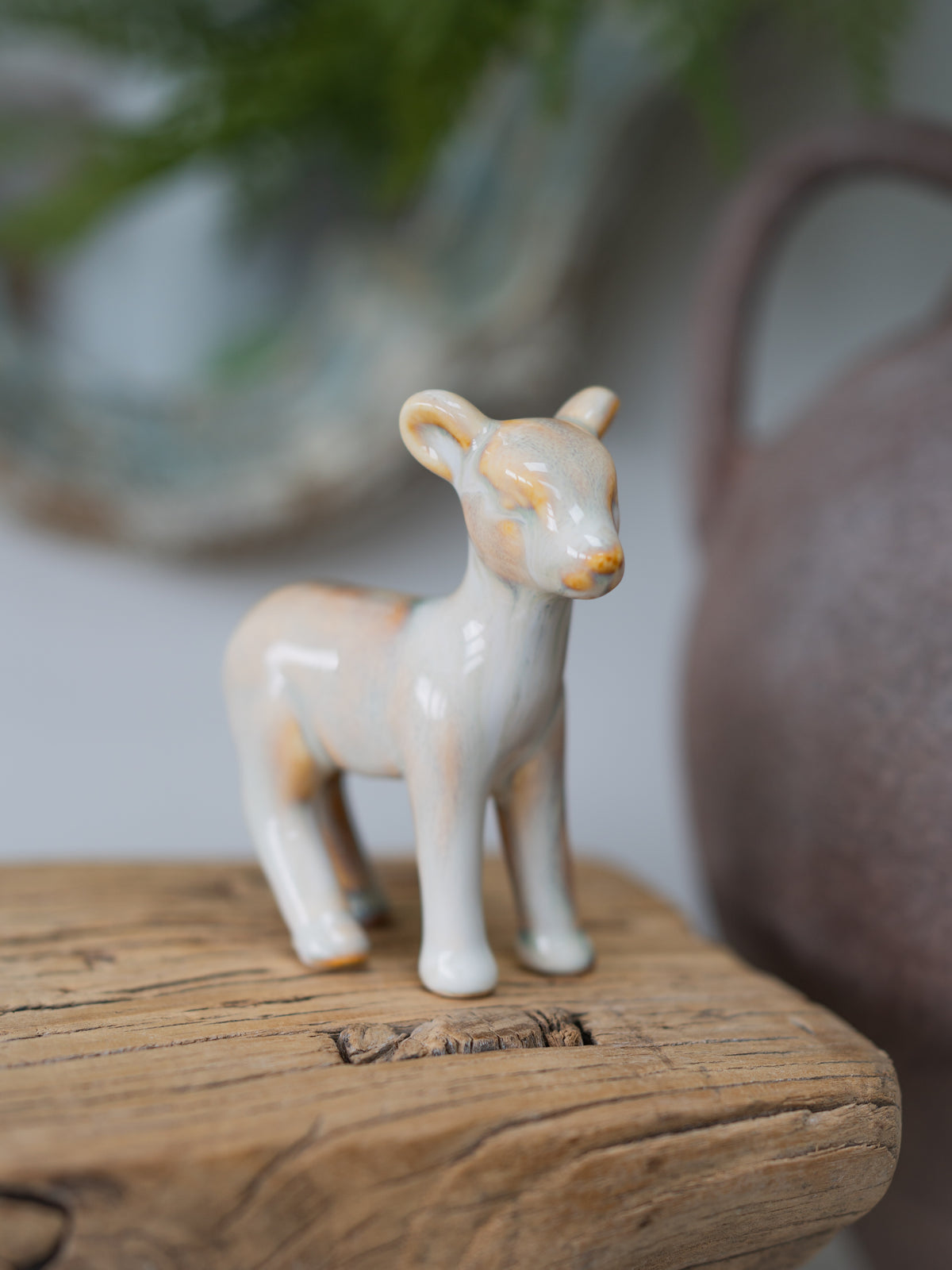 Glazed Small Porcelain Deer