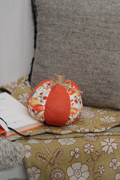 Fabric Floral Pumpkin