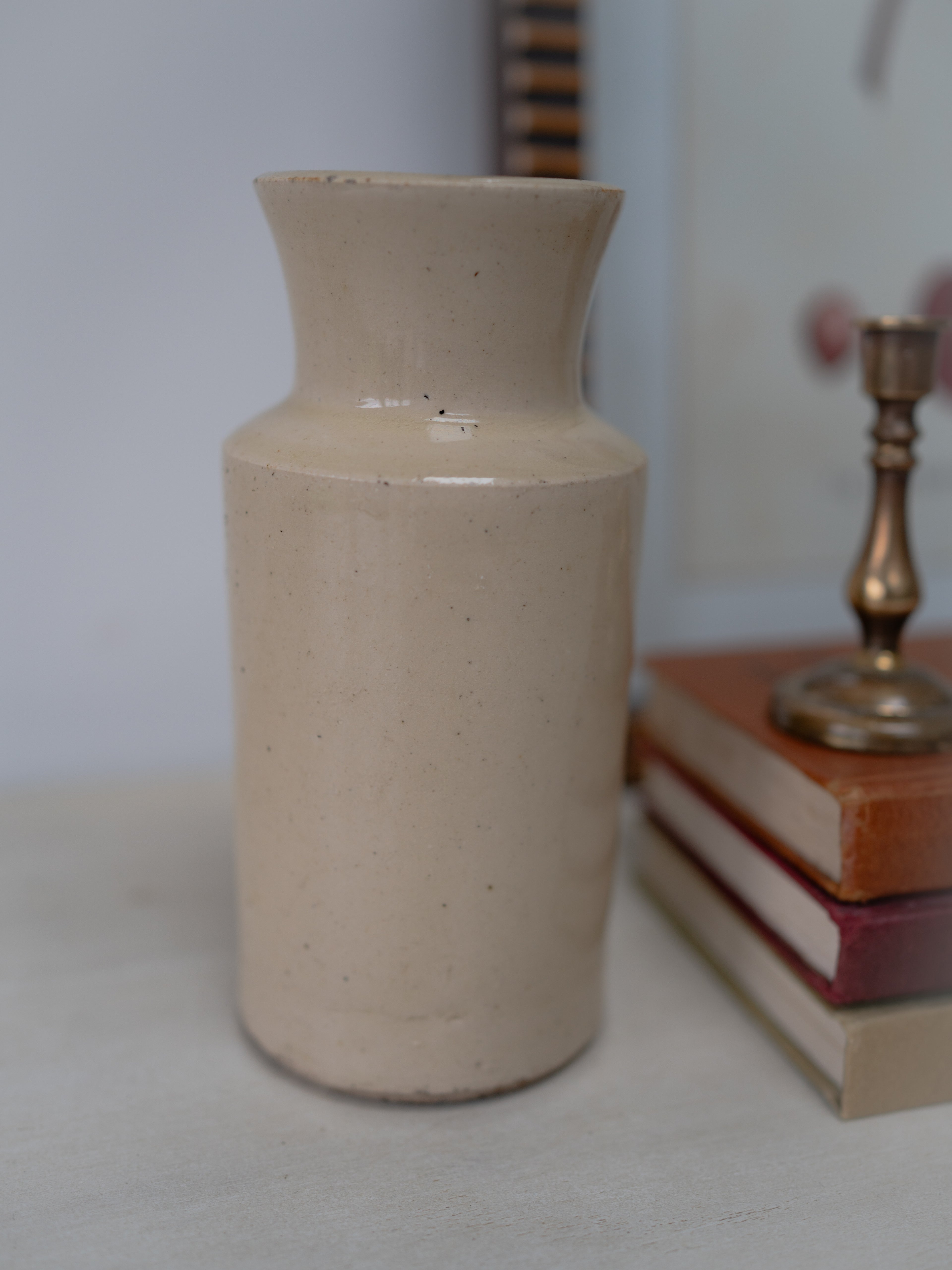 Vintage Cream Glazed Ink Bottle