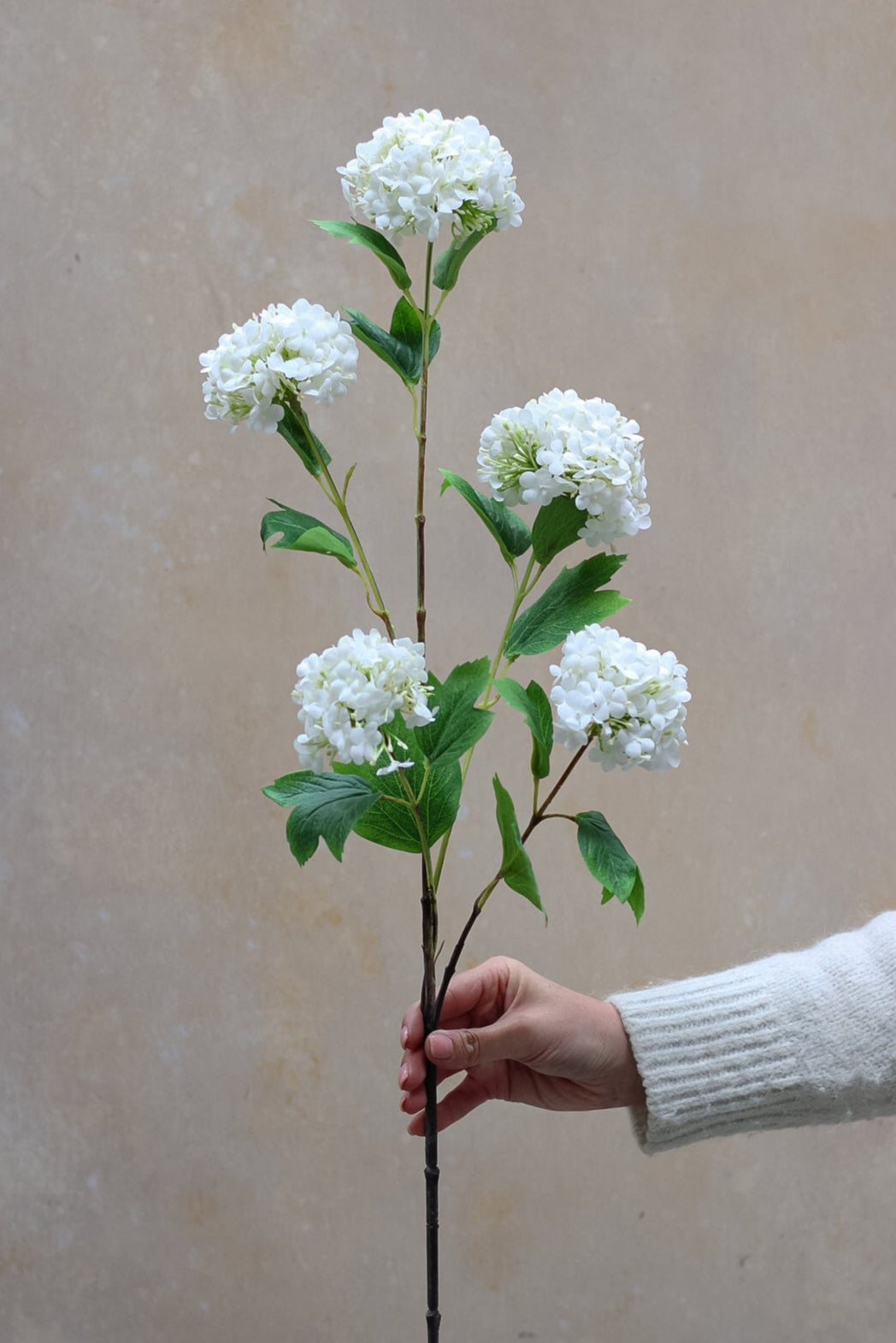 Faux White Viburnum Spray