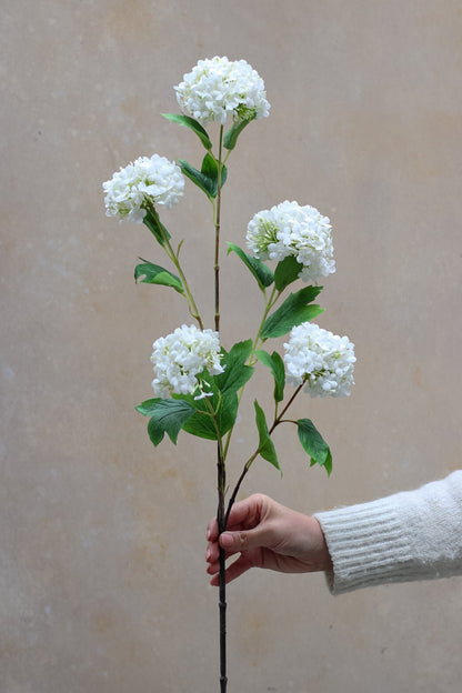 Faux White Viburnum Spray