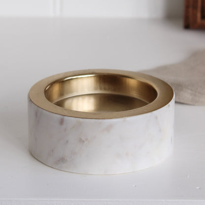 Marble and Gold Candle Holder