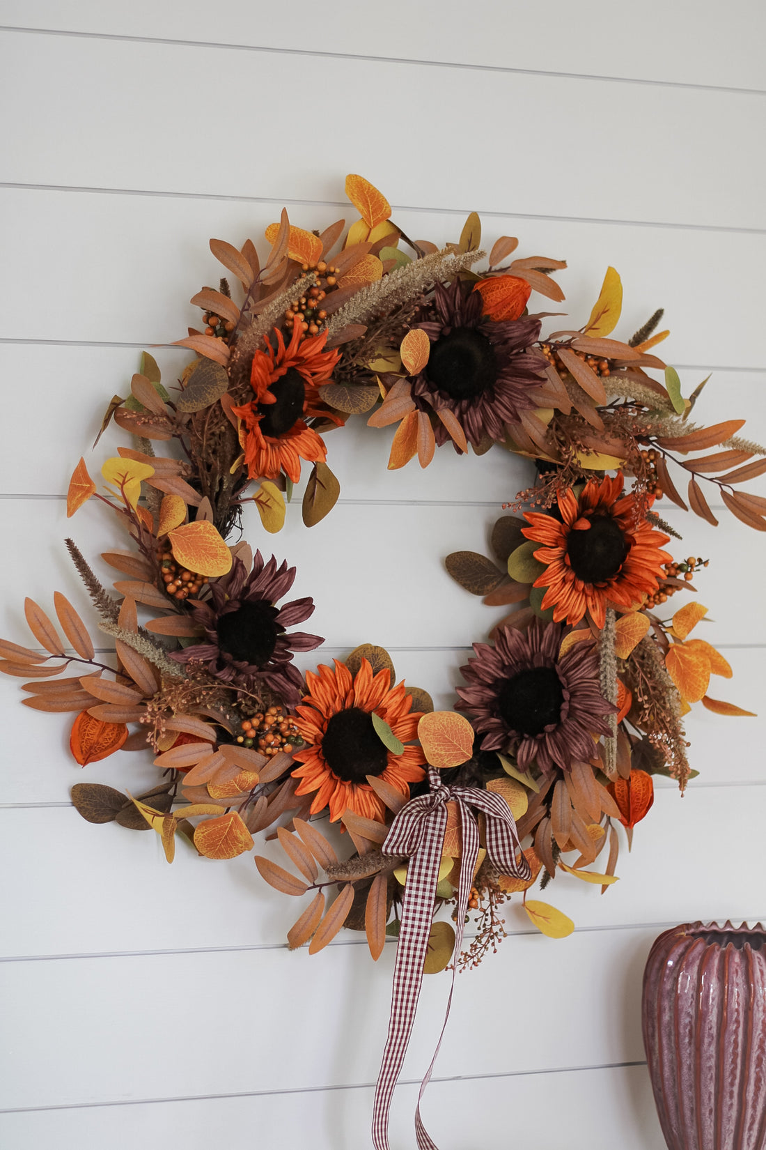Faux Autumn Floral Wreath
