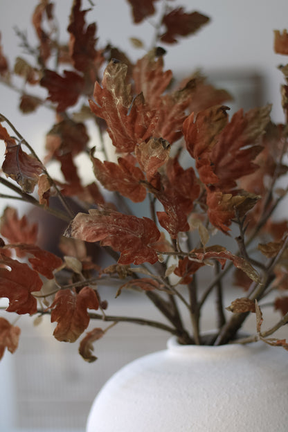 Faux Brown Perilla Autumn Leaves Spray up close of leaf detail